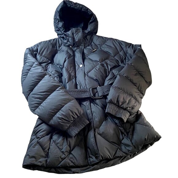 Columbia ICY Heights Belted Down Quilted Puffer Jacket in Black Women's Sz M - Picture 3 of 13